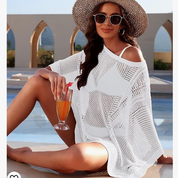 Jollycode White Knit Swimsuit Coverup - Picture 2 of 9